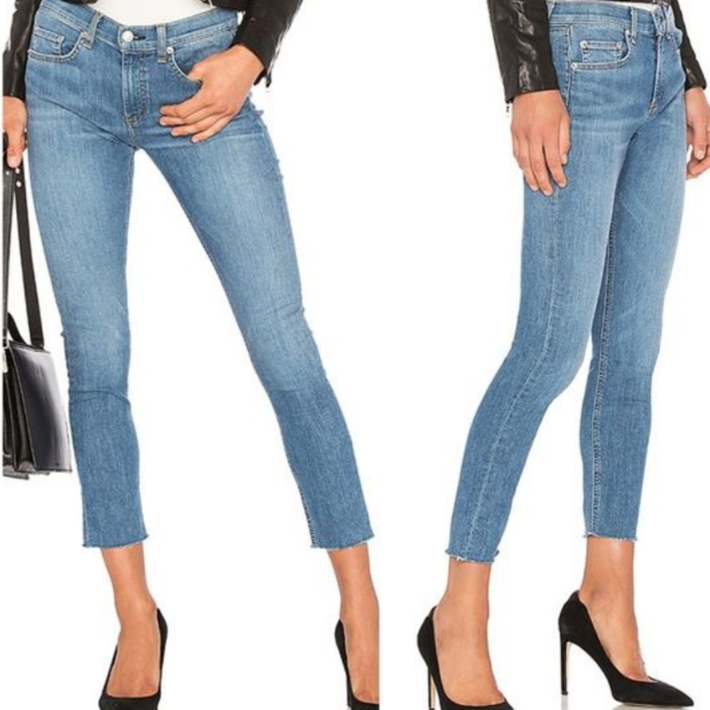 Rag And Bone Frayed Ankle Skinny In Lucky Rouje